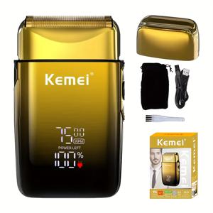 TEMU KEMEI KM-TX10 남성용 전기 면도기 - 무선 LCD 면도기, 초소형 모터, 60분 이내 빠른 USB 충전, 그에게/남편/아버지를 위한 완벽한 데이 선물, 휴대용 면도기 세트 | 아버지의 날 선물 | 호일 면도기 | 남성용 면도기