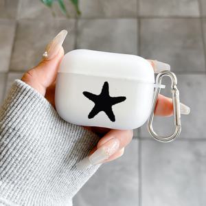 TEMU 새로운 럭셔리 올인클루시브 충격방지 블랙 해변별 패턴 헤드폰 케이스, Apple AirPods 1/2, AirPods 3, AirPods Pro, AirPods Pro (2세대) 보호 쉘 EJ1 가족, 연인, 친구를 위한 선물