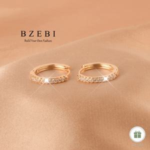 TEMU BZEBI 우아한 18K 금장 여성을 위한 반지 귀걸이, 반짝이는 삼차원 자이콘과 함께 - 빈티지 스타일, 일상적인 기회 및 선물, 데이, 어머니의 날, 크리스마스, 새해, 생일에 이상적인 선물 | 선물 상자 포함, 선물 상자 보석, 우아한 보석|링귀걸이