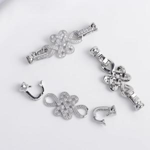 TEMU DIY 목걸이 및 팔찌용 클라스프, 구리 도금 18K 금도금 중국 매듭 파브 큐빅 합성 지르코니아 액세서리, DIY 팔찌 및 목걸이 클라스프 제작 재료