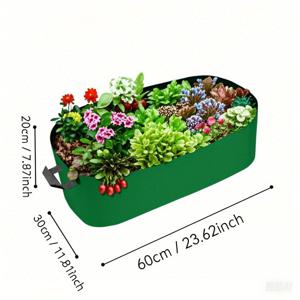 TEMU 손잡이가 있는 대형 접이식 정원 심기 가방 - 야채, 꽃, 묘목용 내구성 부직포 - 토마토, 감자, 상추, 딸기를 위한 클래식 직사각형 디자인 - 강화된 가장자리, 실외 원예 및 식물 재배에 적합