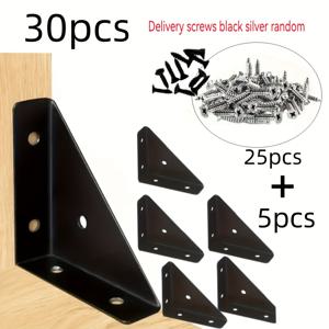 TEMU 가구, 선반, 책상용 내구성 강철 L형 브래킷 30개 세트, 나사 포함, 두께 1.3mm, 90도 각도 지지대 - 집과 사무실 수리용 튼튼한 금속 브라켓