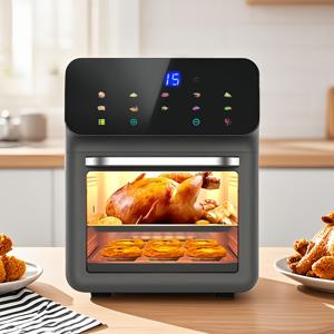TEMU 1pc 터치 스크린 에어 프라이어, 투명 창, 15분 타이머 및 5가지 조리 모드 다기능 베이킹 및 프라이잉 머신, 건강한 가정 요리, 쉬운 제어 패널, 주방 용품, 바쁜 가정에 적합|타이머|에어프라이어