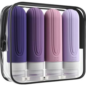 TEMU 4pcs 메이크업 여행 세트 로션 샴푸 샤워 젤 병 마카롱 플립탑 스케어지 병 휴대용 빈 병 세트