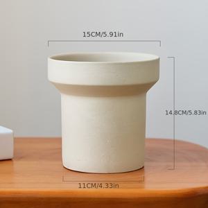 TEMU 스칸디나비아 모던 스타일 홈 플라워 포트 세라믹 무광 그린 식물용 통기성 점토 화분|화분