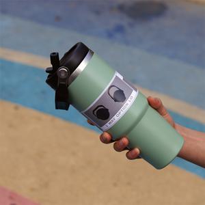 TEMU 30oz 손잡이, 빨대 및 뚜껑이 있는 보온 스테인리스 텀블러 - 야외 스포츠, 여행 및 캠핑용 휴대용 대용량 물병, 접이식 차량 컵|텀블러|트래블보틀