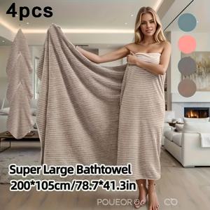TEMU 4pcs 세트, 초대형 41.34x78.74인치 스타 타월 + 1개 포함 *인치 스퀘어 타월 3개, 고흡수 코랄 플리스, 빠른 건조, 변색 방지, 내구성 강함 - 홈, 해변, 야외용 완벽한 선물 | 모던 패턴, 페이스 클로스, 체크 타월 세트|비치타올|샤워커튼