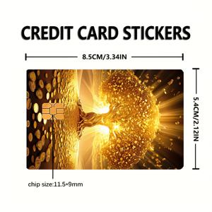 TEMU 골든 트리 EBT, 교통카드, 신용카드, 체크카드 보호 스티커 - 고급품질, 작은 칩 카드용, 기포 없음