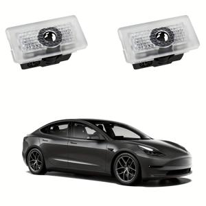 TEMU 2pcs 초강력 LED 문 마커 프로젝터 반사광 for TESLA 모델 Y/3/S/X 액세서리와 호환되는 3D 레이저 고스트 라이트 비색 4K-HD 환영 라이트, 배터리 없음