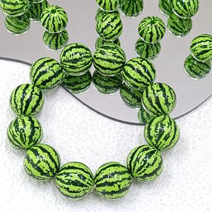 TEMU 20/60/80개 수박 보석 - 여름 DIY 공예, 밝은 녹색과 검은색 줄무늬 패턴, 목걸이, 팔찌, 열쇠고리, 과일 장식, 파티 해변 액세서리, 폰 케이스 체인 보석 액세서리, 보석 제작