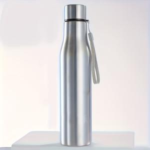 TEMU 1리터 (33.81oz) 누수 방지 스테인리스 스틸 물병 - 304 강력한 보온 스테인리스, 대용량 체육관/여행/사무실/캠핑용 - 누수 방지 디자인, 휴대용 뚜껑 루프 스트랩 포함, 홈/주방/외출용, 세련된 메탈릭 마감, 내구성 강화, 피트니스 애호가를 위한 이상적인 보온 물병