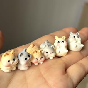 TEMU 6개 세트, 창의적인 미니 귀여운 햄스터 피규어 - 수지 제작, 정원 조경과 홈데코용