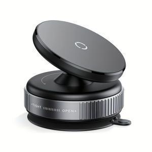 TEMU 360도 회전 가능한 자석식 빨대 폰 홀더 - 조절 가능, 손잡이 없는 자동차, 체육관, 거울 마운트 스탠드, 모든 스마트폰과 호환 가능, ABS 소재, 원형 모양, 파란색 조명 효과