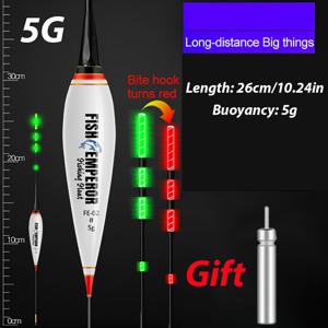 TEMU 1개 바이트 플로트 스마트 LED 낚시 플로트 - 빛나는, 중력 감지 보버 혼합 색상 (3g/5g/7g/10g) CR425 충전기 포함 - 야간 낚시에 이상적, EVA 소재, 호환성