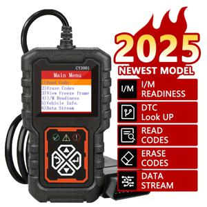 TEMU 3001 스캐너 엔진 오류 코드 리더, O2 센서 지원, 평생 무료 업데이트, 1996년 이후 모든 OBDII 프로토콜 자동차용 스캐너