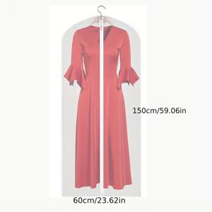 TEMU 7/10pcs 긴 드레스 Stoarge 가방, 152.4cm 투명 의류 ​​걸이 정리 가방, 옷 정리 및 보관을 위한 연구용 전체 지퍼가 있는 경량 통기성 방진 ​​커버, 여행 옷 정리함, 침실 옷장 정리함, 옷장 정리함