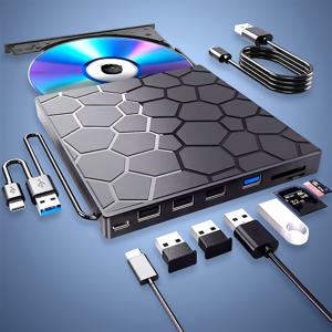 TEMU 초슬림 휴대용 노트북용 외장 CD/DVD 드라이브|CD플레이어
