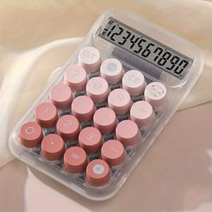 TEMU 시크한 그라데이션 10자리 데스크탑 계산기 대형 버튼 및 기계식 LCD 디스플레이 - 사무실, 가정 및 비즈니스용 완벽함 (AAA 배터리 미포함)|계산기