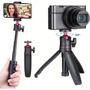 TEMU 1pc 미니 셀카 스틱 트리포드 핸들, 삼성 스마트폰, 캐논 G7X 마크 III, 소니 ZV-1, RX100 VII, A6400, A6600 카메라와 호환되는 비디오 녹화용, 볼 헤드가 있는 확장 트리포드, 내구성이 뛰어난 ABS & 폴리카보네이트 소재, 배터리 없음