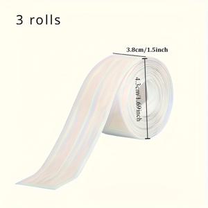 TEMU 주방 및 욕실용 방수 비닐 테이프 3롤 - 쉽게 자를 수 있으며 싱크대 및 화장실 밀봉에 이상적, 할로윈과 크리스마스 홈 데코에 완벽, 욕실 밀봉 테이프|다용도 밀봉 테이프|비닐 테이프 롤, 욕실 액세서리