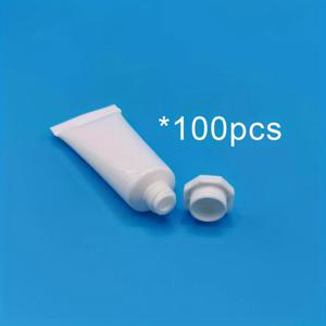 TEMU 100개 5g 흰색 플라스틱 압착 병, 팔각형 캡, 빈 리필 여행 샘플 병, 샴푸, 바디 워시, 핸드 크림, 타원형, 무향, 손세척전용 가능