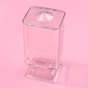TEMU 1개 투명 아크릴 메이크업 패드 박스, 네일 아트 리무버 와이프 홀더, 무향 스토리지 케이스, 편리한 도구 및 액세서리 정리함