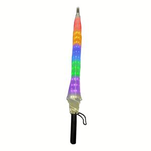 TEMU 창의적인 빛나는 우산 학교 기념일 공연용 LED 멀티 컬러 및 모드 8개 리브 투명 이스터 장식 색상 변경 재료 선물 우산