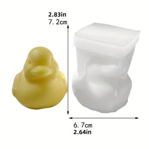 TEMU DIY 3D 노란 오리 실리콘 몰드 - 석고, 캔들 및 에폭시 장식용, 향기, 레진