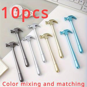 TEMU 10개 망치 모양 펜, 다양한 색상, 빠른 건조 블랙 잉크, 0.5mm 미세한 팁 - 일상 사무용 창의적 선물 & 서명 세트, 글쓰기용 펜