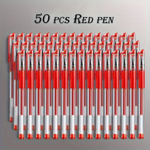 TEMU 50개 세트의 다양한 젤 및 볼펜 세트 - 0.5mm 미세, 검은색, 파란색 및 빨간색 잉크 - 편안한 그립, 클릭-오프 캡 - 학생, 학교 및 사무실용 에리 - 쓰기 경험, 사무용품 | 다양한 잉크 색상 | 편안한 그립 펜, 펜 세트
