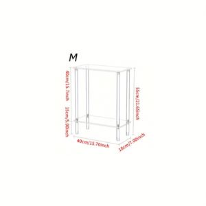TEMU 투명 아크릴 소파 테이블, 작은 좁은 커피 테이블, 침실, 거실, 욕실에 적합, 쉽게 조립할 수 있음, 작은 공간에 적합, 침대 옆 테이블/침대 옆 나잇스탠드|침대협탁