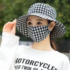 TEMU 여성용 마스크가 있는 우아한 분리 가능한 모자, 통기성, 가벼운 자외선 차단 모자, 사이클링, 낚시 및 캠핑용 - 화려한 꽃무늬 디자인, 기계 세척 가능, 야외용 모자 | 패션 자외선 차단 모자 | 가벼운 모자