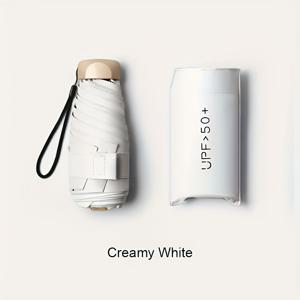 TEMU 9가지 색상 - 휴대용 6갈래 미니 접이식 우산, 경량 알루미늄 합금, 수동 개폐 디자인, 내구성 프레임, 스타일리시한 햇빛과 비 보호