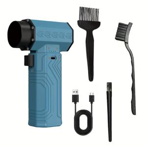 TEMU 450000RPM 휴대용 터보젯 팬, 고속 냉각 팬 - 600g 추진력 70m/s 풍속, 대용량 배터리, 타입-C 빠른 충전, 브러시리스 모터 - 개인 냉각/먼지 제거/눈 제거/건조/키보드/컴퓨터/애완동물 건조/야외 캠핑/바베큐|키보드|독거미키보드|캠핑선풍기