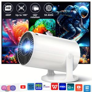 TEMU Amovfilm 영화 프로젝터, 조절 지원, 홈 시어터 프로젝터, 고화질 프로젝터, USB 지원, 다양한 휴대폰 및 컴퓨터 연결 가능, 미니 프로젝터