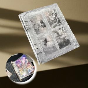 TEMU 고화질 대용량 워터 리플 투명 A5 스타추이스 포토 앨범 바인더 노트북 디자인, 240장 3인치 소형 카드 수납 가능 아이돌 팬 컬렉션북 창의적인 INS 스타일 셀럽 액세서리 앨범|포카바인더