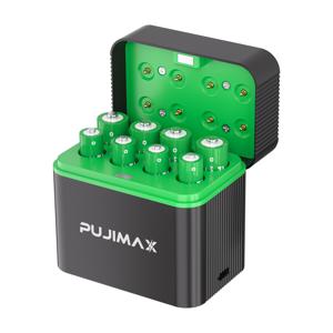 TEMU 8개 세트 PUJIMAX 고성능 리튬 배터리 - 1.5V AA4250mAh + AAA1100mAh 장수명 충전 케이스 포함, 블랙 (1.5V 충전식 셀 호환)|보조배터리