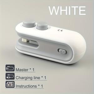 TEMU 1개 USB 전원식 자석 밀봉 스낵 봉투 밀봉기 - 리튬 폴리머 배터리 내장, 고속 충전(16W), 휴대용 핸드헬드 밀봉기 (칩스, 쿠키, 도시락, 여행, 가정, 사무실용) - 충전 케이블 포함, 컴팩트 디자인으로 신선도 유지, 모던한 외관과 내구성 있는 플라스틱 본체