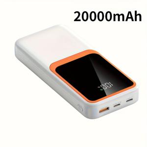 TEMU 20000mAh 휴대용 파워뱅크 1pc XPower 20000mAh 휴대용 파워뱅크, 22.5W PD & QC 빠른 충전, LED 디지털 디스플레이, 듀얼 USB Type-C 입력/출력, 소형 및 경량, 충전식 리튬 폴리머 배터리, 범용 호환성, ≤36V 작동 전압|보조배터리20000