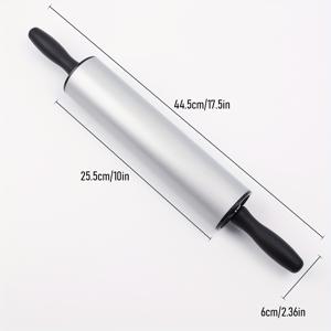TEMU 1pc, 롤링 핀, 핸들이 있는 스테인리스 스틸 롤링 핀, 붙지 않는 반죽 롤러, 피자, 파이, 쿠키, 만두, 국수 등, 주방 용품, 주방 가제트, 주방 악세사리|악세사리