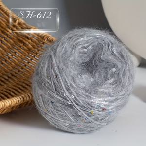 TEMU 50g 스팽글 멀티컬러 슈퍼 파인 플리스 실 - 소프트 반짝이 실, DIY 뜨개질 및 크로셰용, 수제 스카프 제작, 액세서리 만들기, 공예 프로젝트, 코지 소재, 뜨개질 용품
