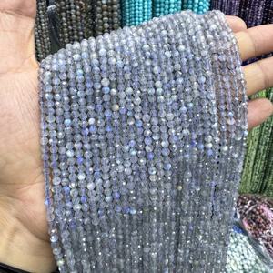 TEMU 반짝이는 면처리된 라브라도라이트 비즈, 2/3/4mm 라운드 루스 스트랜드 - DIY 주얼리 만들기, 팔찌 & 목걸이, 천연석 공예 재료에 이상적