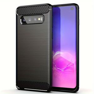 TEMU 삼성 S10 / S10 5G / S10+ / S10E 휴대폰 케이스에 적합, 탄소 섬유 브러시 텍스처, 클래식하고 심플한 스타일, 절대로 유행이 지나가지 않는다.