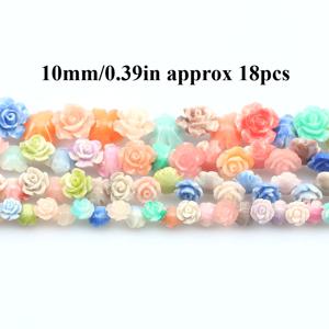 TEMU 패션 주얼리 산호 조개 6-12mm 장미 꽃 낱알 비즈 & 여성 주얼리 만들기 DIY 팔찌 귀걸이 액세서리용 비즈 모음