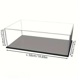 TEMU 매트 블랙 베이스 아크릴 디스플레이 케이스 - 먼지 방지, 액션 피규어 및 수집품용 투명 쇼케이스, 19.69x11.81x7.87인치 - 완벽한 선물 아이디어