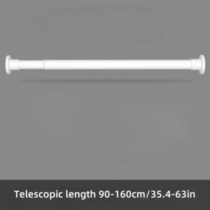 TEMU 1개 조절 가능한 금속 텔레스코픽 로드, 스프링, 텐션 설치, 중력 지지 샤워 커튼, 창문 처리, 로마 막대, 옷장 - 무 드릴 디자인|커튼봉|샤워커튼