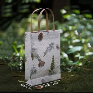 TEMU 5개 세트 *25.5*6cm / 10*7.28*2.4인치 생분해성 핸드메이드 텍스처 꽃무늬 종이 봉투, 성 패트릭 데이 캔디백, 선물봉투, 생일선물봉투, 어린이 선물봉투, 웨딩 파보어 백