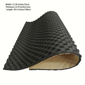 TEMU 소음 방지 폼 매트, 두꺼운 재질, 20mm 두께, 100 x 50cm, 스폰지 고무, 자동차 사용을 위한 소음 감소, 소음 방지 매트|텍스처된 표면|내구성 있는 고무 매트, 배터리 없음