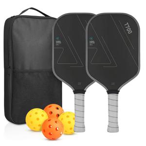 TEMU 탄소 섬유 픽클볼 패들 전체 세트, 2개의 T700 경량 디자인 라켓, 4개의 픽클볼, 1개의 보관 가방, 초보자 및 전문가 훈련, 부활절, 아버지의 날 선물에 적합합니다.