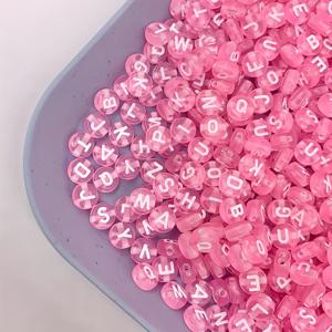TEMU 팔찌 및 목걸이용 반투명 핑크 알파벳 비즈 1000개 세트 - DIY 주얼리 만들기 재료, 발렌타인데이 & 어머니날 선물, 패션 레터 참 장식, 스타일리시한 비드 디자인, 광택 마감 비즈